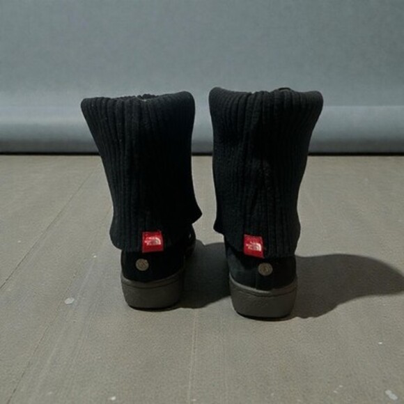 The North Face Boots Winter Tall Sweater Knit Black Suede PrimaLoft Women's 7.5 - Picture 3 of 9